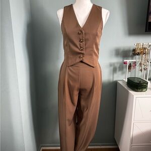 SHEIN Tan Women's Pantsuit Set Small Petite 4